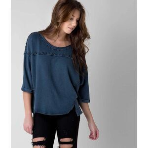 FREE PEOPLE DILLON STUDDED RELAXED JERESY TEE WOMEN'S SIZE MEDIUM